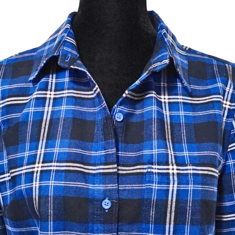 BANANA REPUBLIC CLASSIC FIT Women's Button-down Blue Plaid Top S
